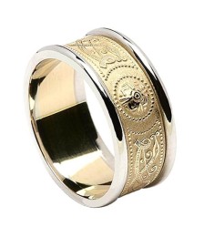 Bague de mariage irlandaise pour homme avec garniture