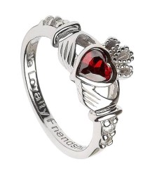 January Birthstone Claddagh Ring