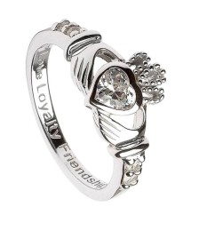 April Birthstone Claddagh Ring