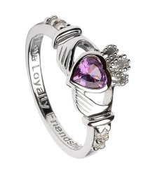 June Birthstone Claddagh Ring