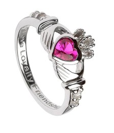 July Birthstone Claddagh Ring