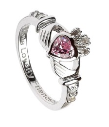 October Birthstone Claddagh Ring