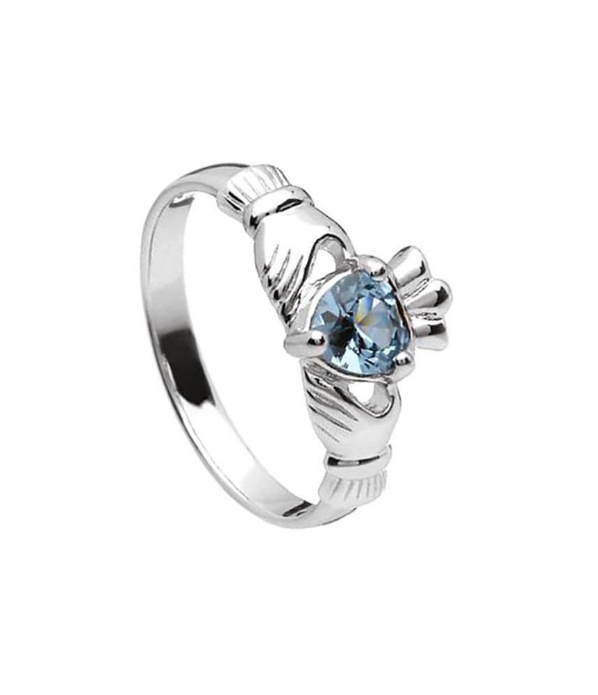 March Claddagh Ring - Silver