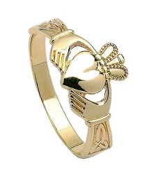 Claddagh pour femme avec des nœuds de trinité - Or