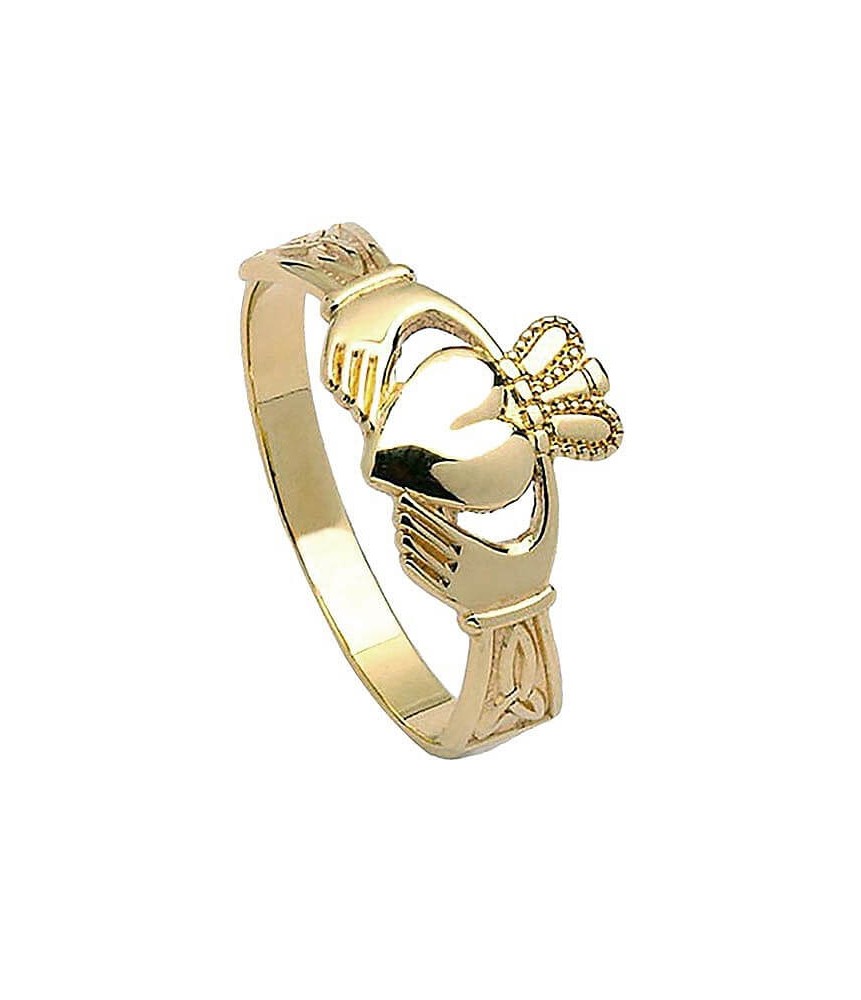 Claddagh pour femme avec des nœuds de trinité - Or