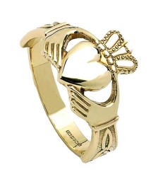 Claddagh pour homme avec noeuds Trinité - Or jaune