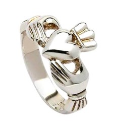 Bague Classique Claddagh pour homme - argent