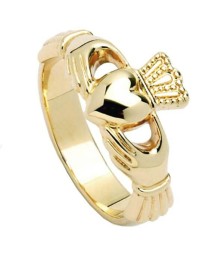 Bague Claddagh à haute couronne - Or jaune