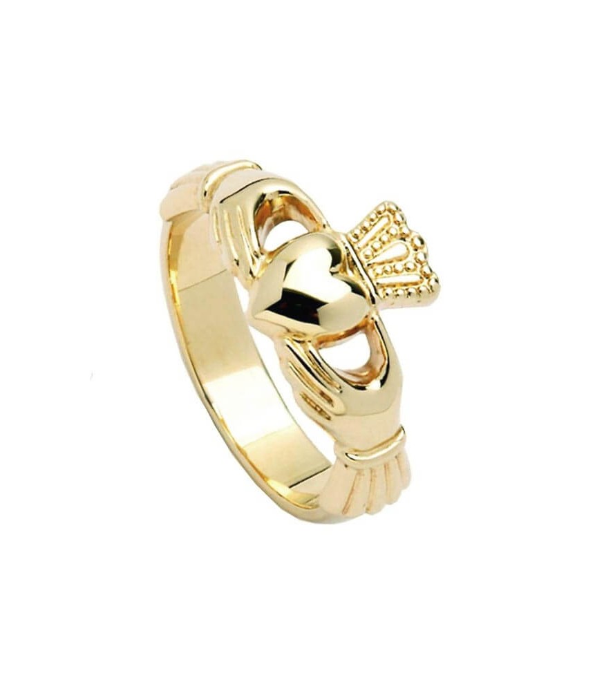 Bague Claddagh à haute couronne - Or jaune