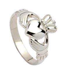 Mens Heavy Claddagh Ring - Silver