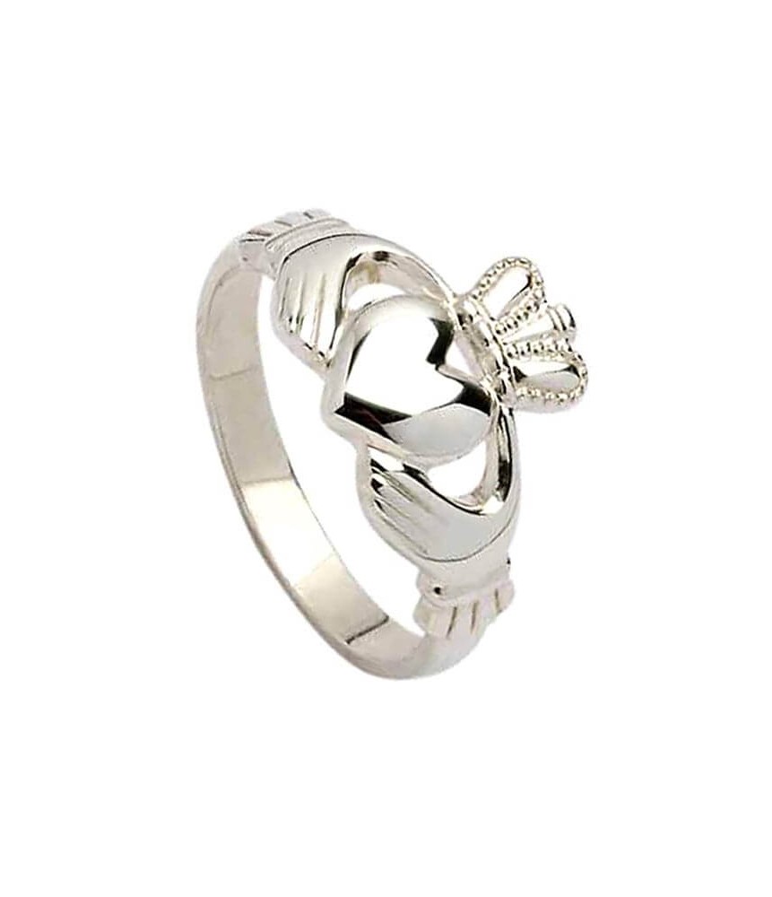 Mens Heavy Claddagh Ring - Silver