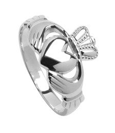 Mittel Claddagh Ring - Weißgold / Silber