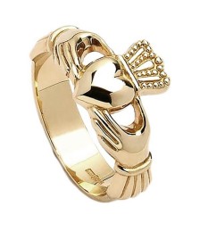 Mens New York Claddagh Ring - Gold