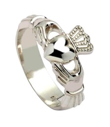 Mens New York Claddagh Ring - Silver