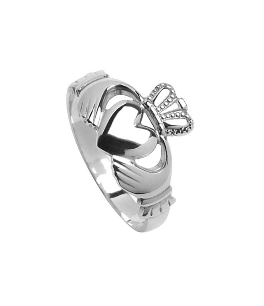 Bague grande Claddagh pour homme - Argent