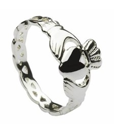 Claddagh avec bande torsadée - Argent