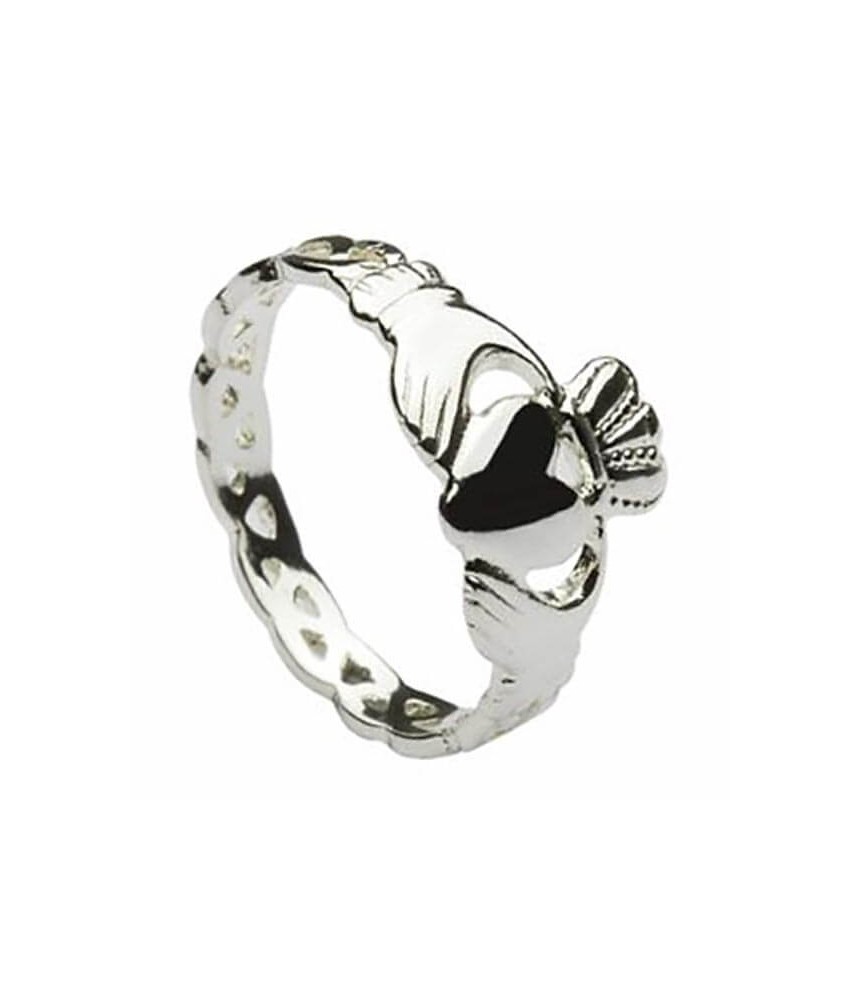 Claddagh mit verdrehtem Band - Silber