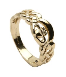 Solid Styled Claddagh Ring - Yellow Gold