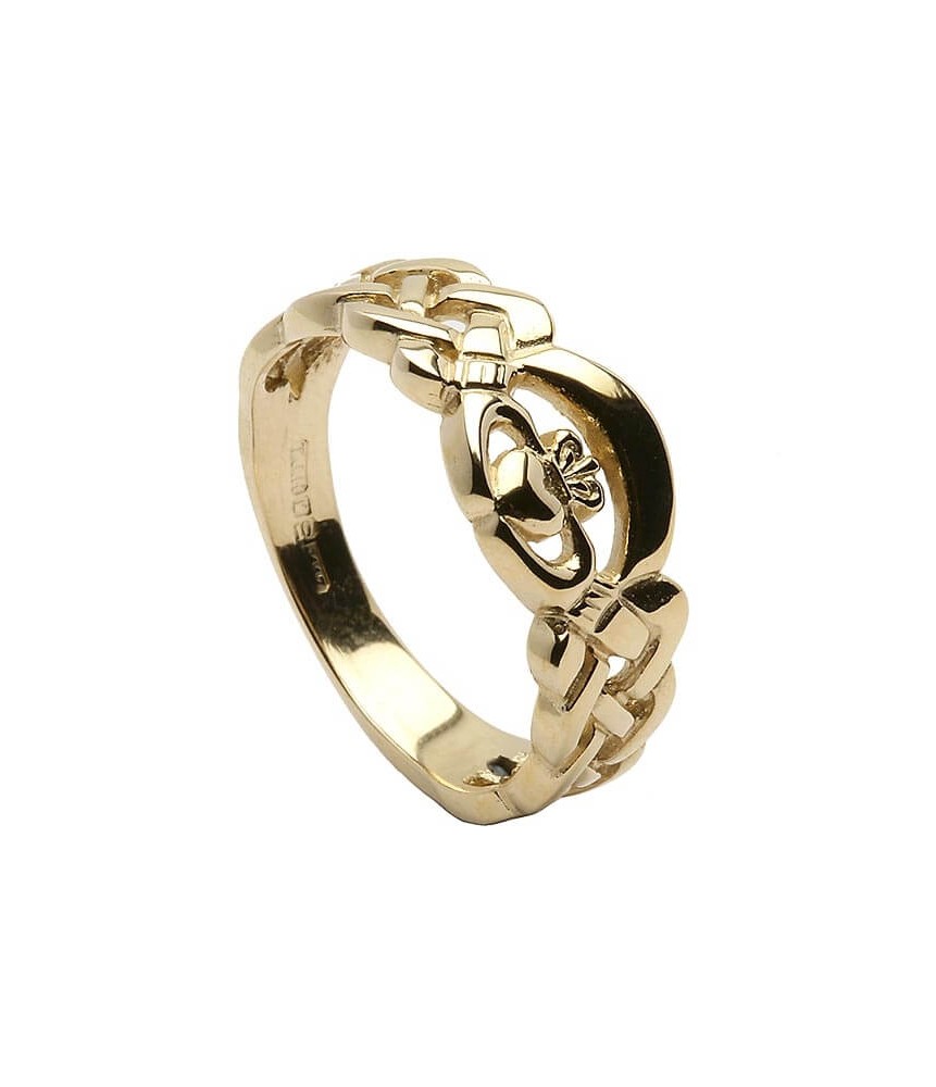 Solid Styled Claddagh Ring - Yellow Gold