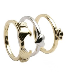 Three Piece Gold Claddagh Ring