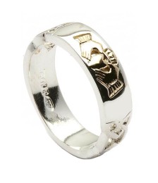 Claddagh Encart Celtique Ring - Argent sterling