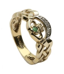 Solide gestaltete Claddagh Ring - Gelbgold