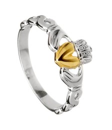 Claddagh en argent avec noeud celtique