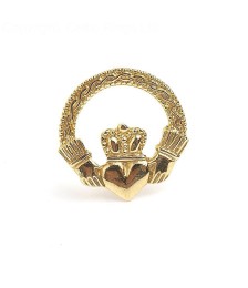 Engraved Claddagh Tie Pin - Yellow Gold