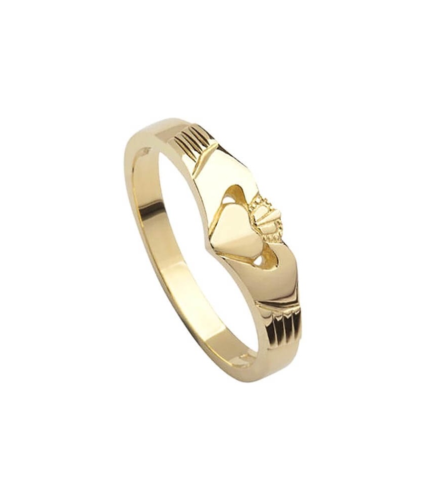 Modern Gold Claddagh Ring