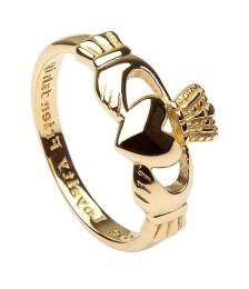 Womens Claddagh Ring with Engraving