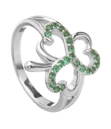 Shamrock Ring with Green Zirconia