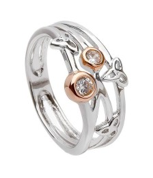 Trinity-Ring aus Silber mit Zirkonia