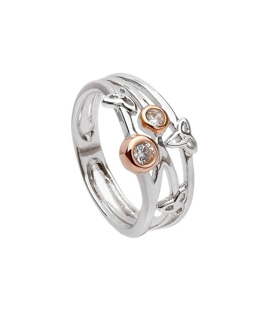 Trinity-Ring aus Silber mit Zirkonia