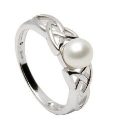 Bague noeud en argent Trinité avec perle