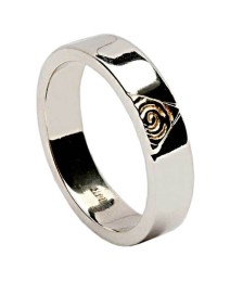 Keltischer Spiral Ring mit Diamanten - Weißes Gold