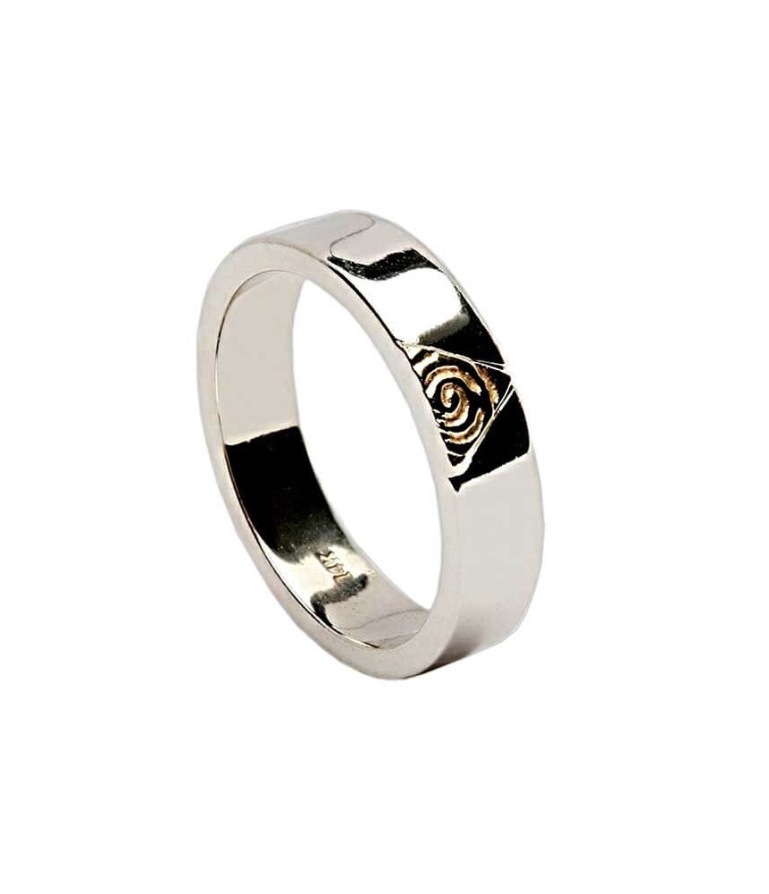 Keltischer Spiral Ring mit Diamanten - Weißes Gold