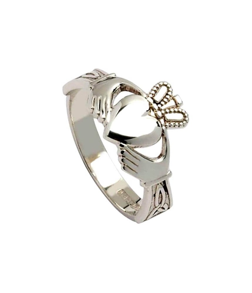 Damen Claddagh mit Trinity Knoten - Silber