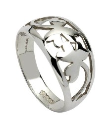 Shamrock Ring - White Gold