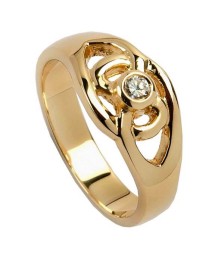 Diamantring mit keltischem Knoten - Gelbgold