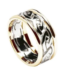 Eternal Knot Ring with Gold Trim