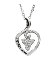 Heart Shaped CZ Trinity Pendant