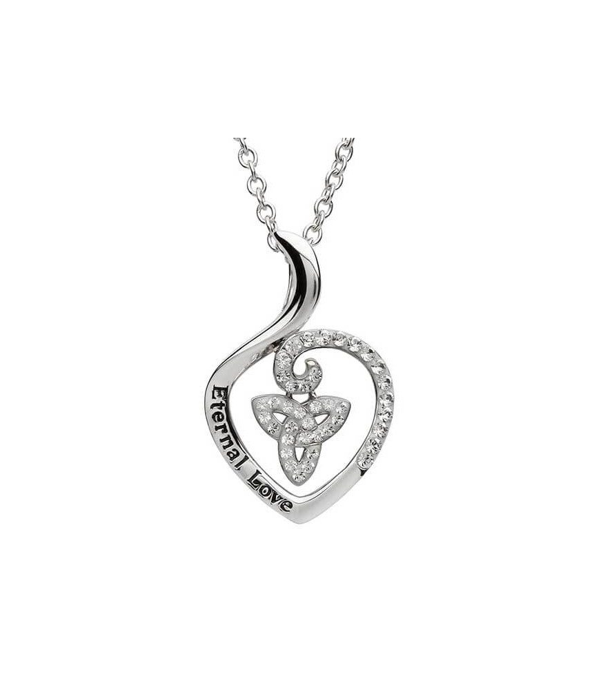 Heart Shaped CZ Trinity Pendant