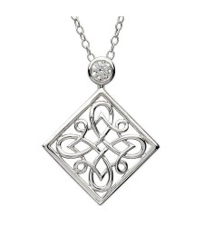 Silver Celtic Knot Pendant with Zirconia