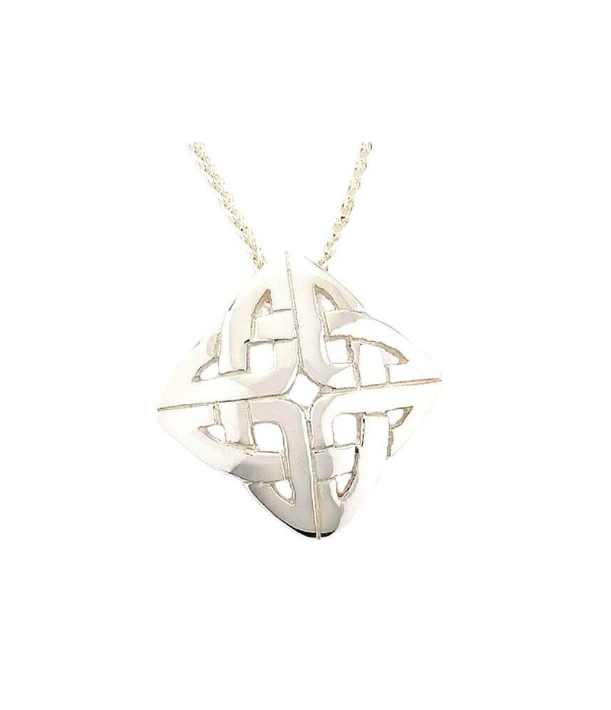 Celtic Knot Pendant - White Gold or Silver