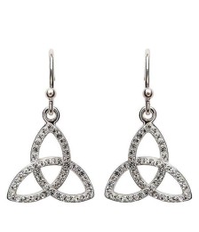 Boucles d'oreilles noeud trinité avec cristaux Swarovski