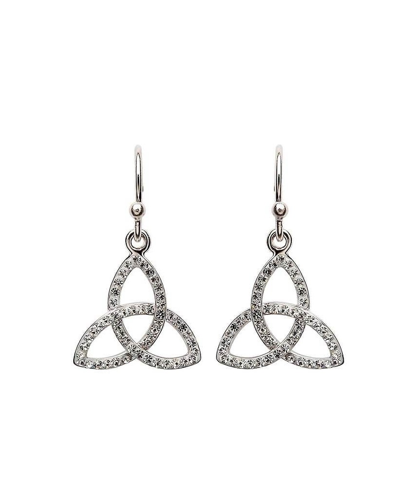 Boucles d'oreilles en nœud Trinity avec cristaux Swarovski