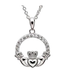 Claddagh-Anhänger mit Swarovski-Kristallen