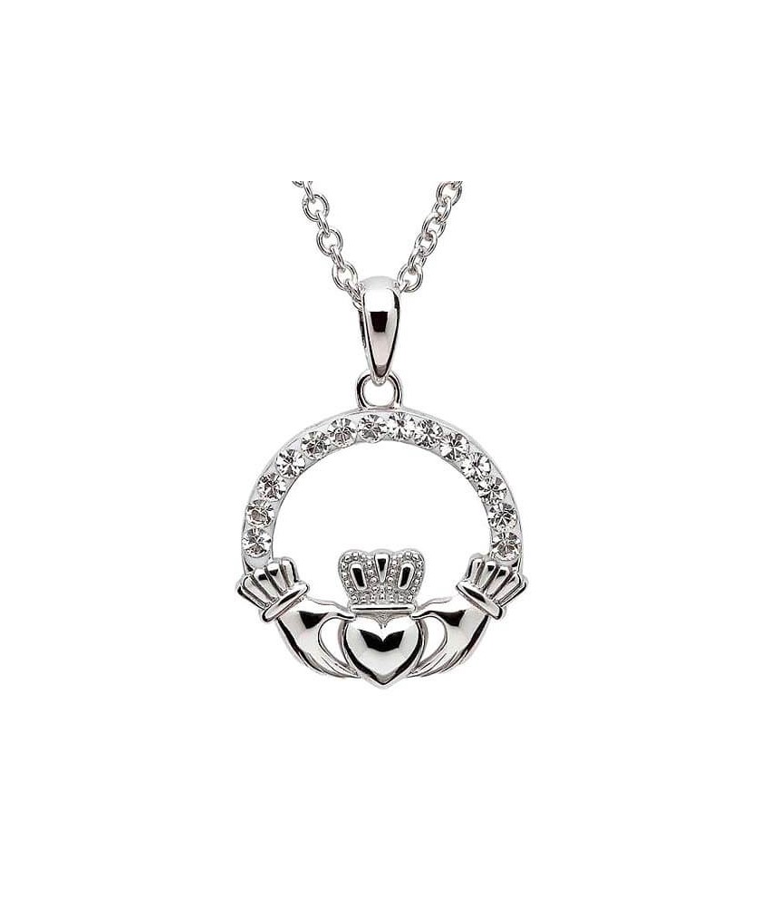 Pendentif Claddagh avec cristaux Swarovski