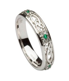 Emerald Trinity Knot Ring