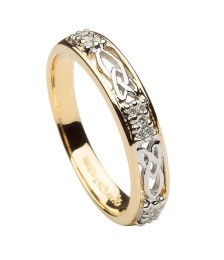 Trinity Knot Diamond Ring - Yellow & White Gold